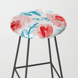 Coral and turquoise Bar Stool