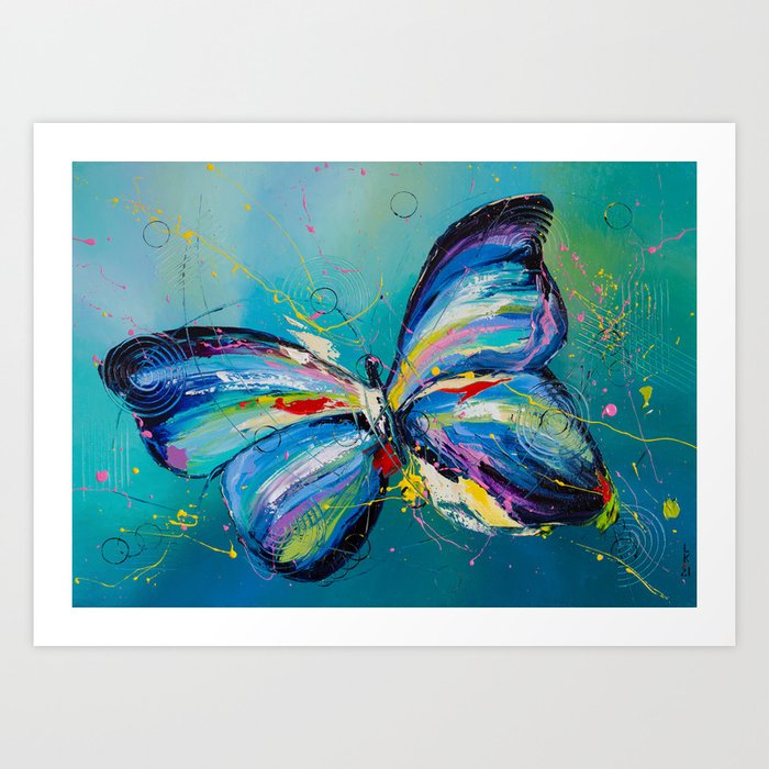 Butterfly in blue Art Print