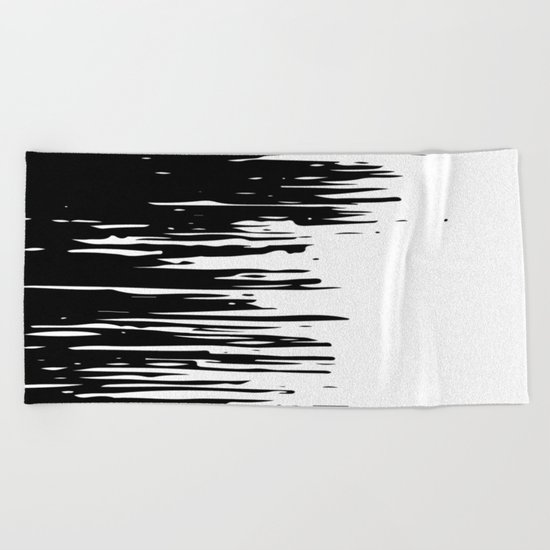 Carefree Black and White Beach Towel