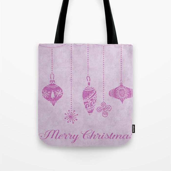 Pink glittering christmas decoration Tote Bag