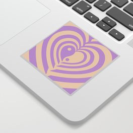 Lilac 70s Yin Yang Psychedelic Hearts Pattern (xii 2021) Sticker