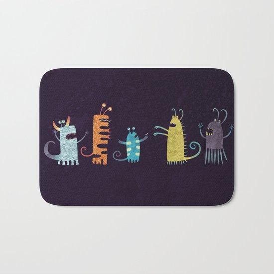 Secretly Vegetarian Monsters Bath Mat