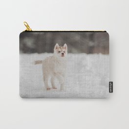 Snowy Little Husky Forest 7 Carry-All Pouch