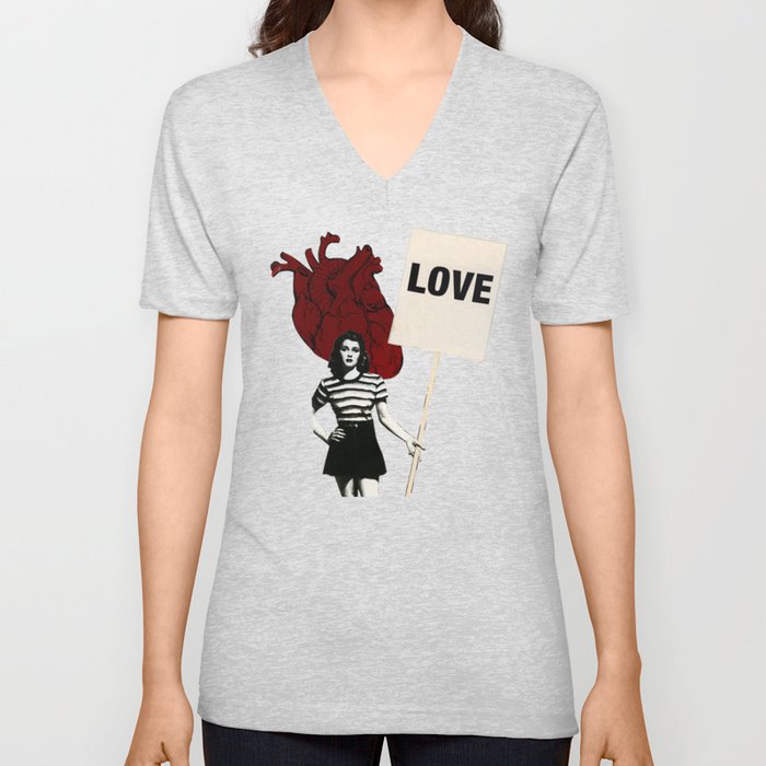 Lead with your heart, but not too much. V Neck T Shirt