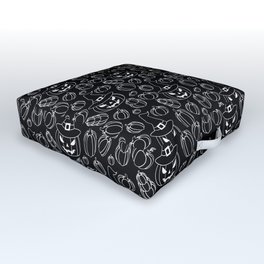 Black Witchy Pumpkins Outdoor Floor Cushion