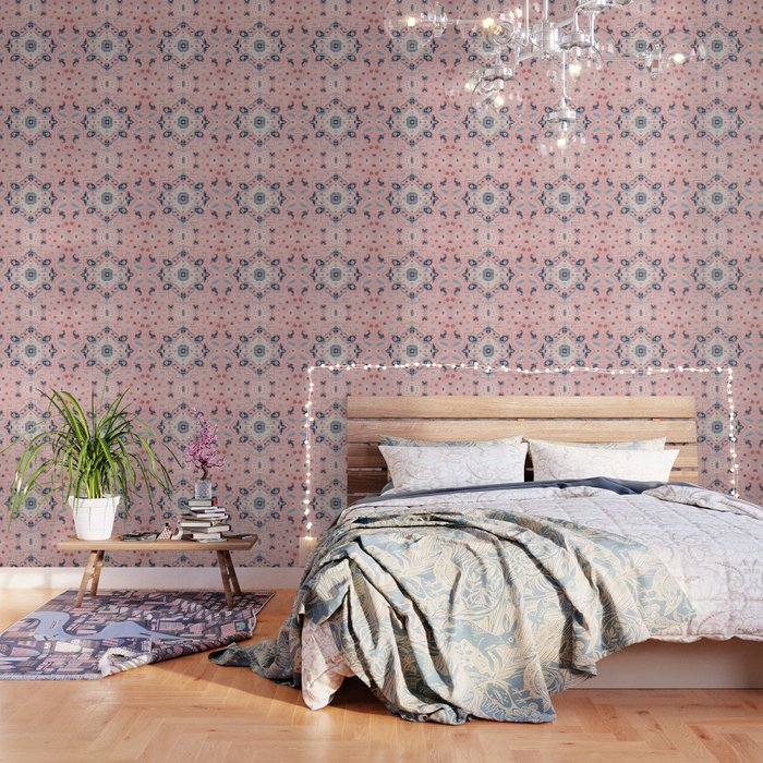 Floral Boho Traditional Andalusian Moroccan Fabric Style Wallpaper