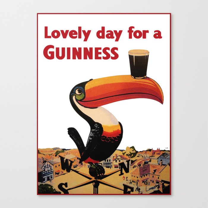 Advertising Vintage Poster - Lovely Day for a Guinness - Beer - Drinks Advertising Vintage Poster Canvas Print