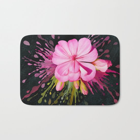 Color Eruption On Distressed Dark Bath Mat