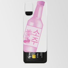 Cherry flavoured korean pink soju bottle hangul writing cute cherry blossoms kawaii   Android Card Case