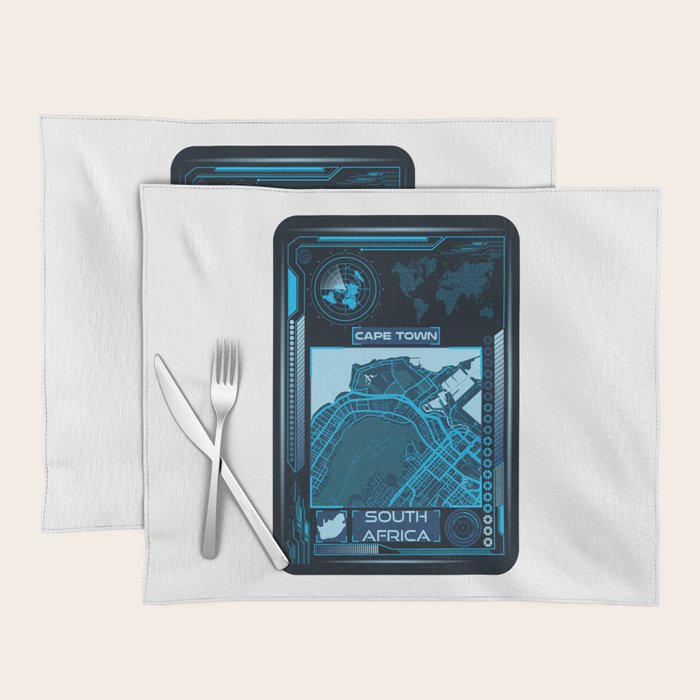 CAPE TOWN MAP SOUTH AFRICA Placemat by Artistic Paradigms Society6