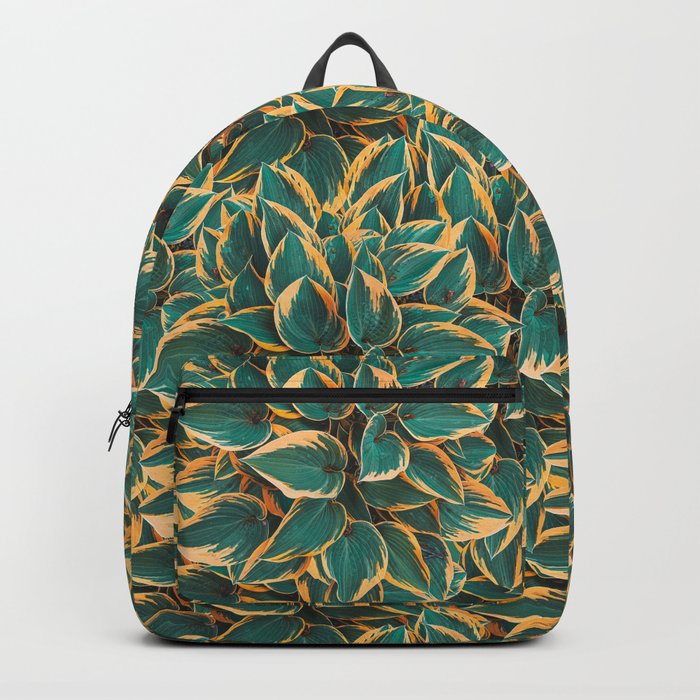 Plantain Lily Foliage Plant Pattern Backpack