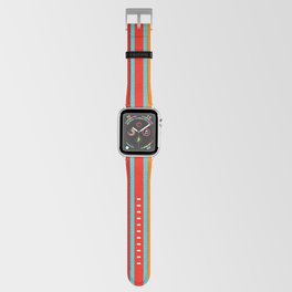 Five Colorful Stripes on Blue Apple Watch Band