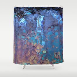 Waterfall. Rustic & crumby paint. Shower Curtain
