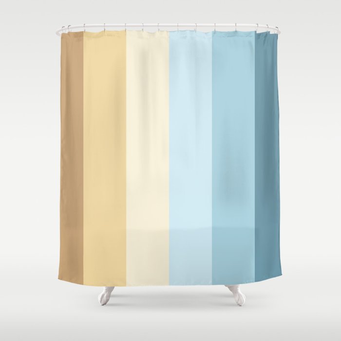 Striped Color Pattern Brown Yellow Blue Shower Curtain By Ohaniki Society6 Brown Yellow Blue Shower Curtain By, Blue And Brown Striped Shower Curtain