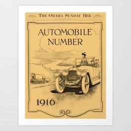 Omaha Sunday Bee Automobile number 1916 Art Print
