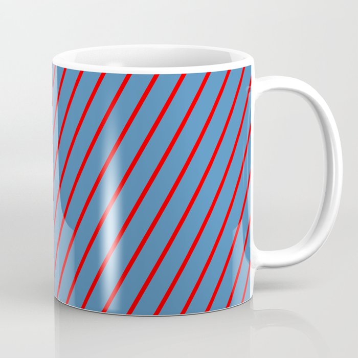 Red and Blue Colored Lines/Stripes Pattern Coffee Mug