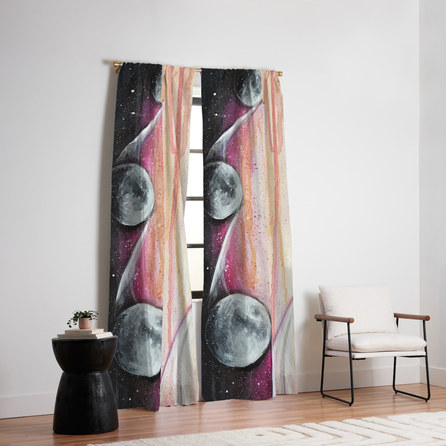 Moon Phases Luna Lunar Pink Abstract Cycle Feminine Painting