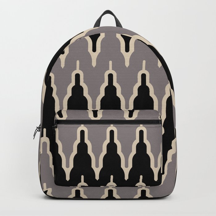 Chevron Pattern 522 Black and Gray Backpack