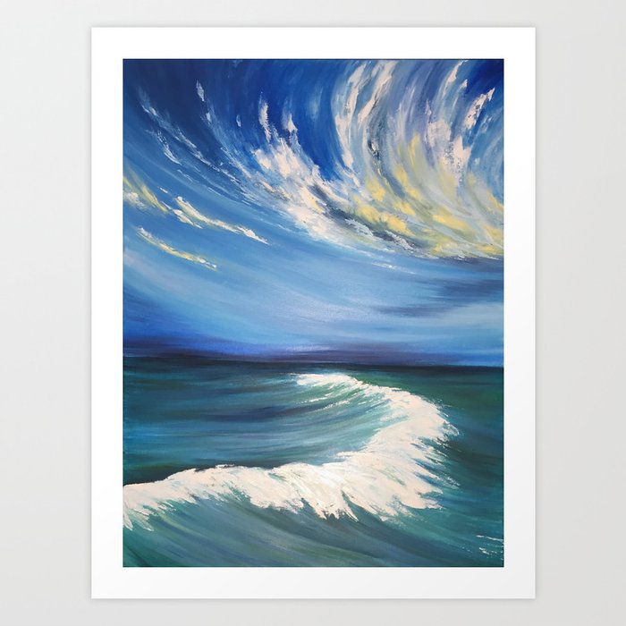 Wave Watercolor Painting Ocean Watercolour Art Print By Dariaart
