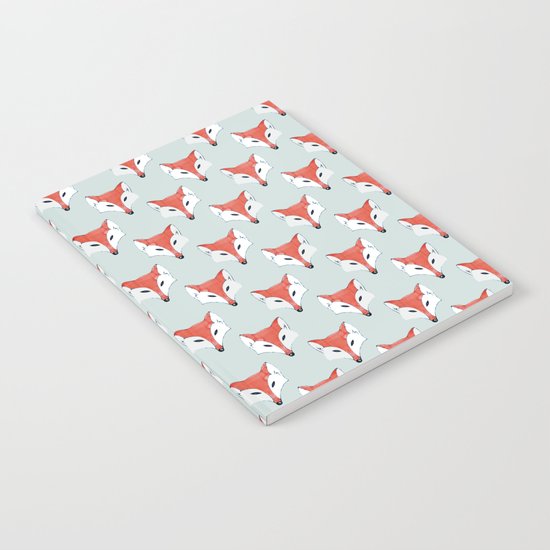 Fox Pattern on Sage Notebook