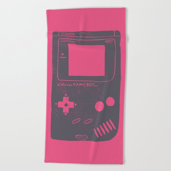 Game Boy on pink Beach Towel