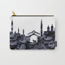 Venice Skyline Italy Carry-All Pouch | Pillow, City Skyline, Watercolour, Watercolor, Venice Skyline, Black And White, Poster, Venice Print, Venice, Venice Poster 