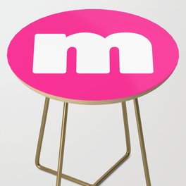 m (White & Dark Pink Letter) Side Table