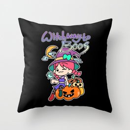Witch way to boos Throw Pillow