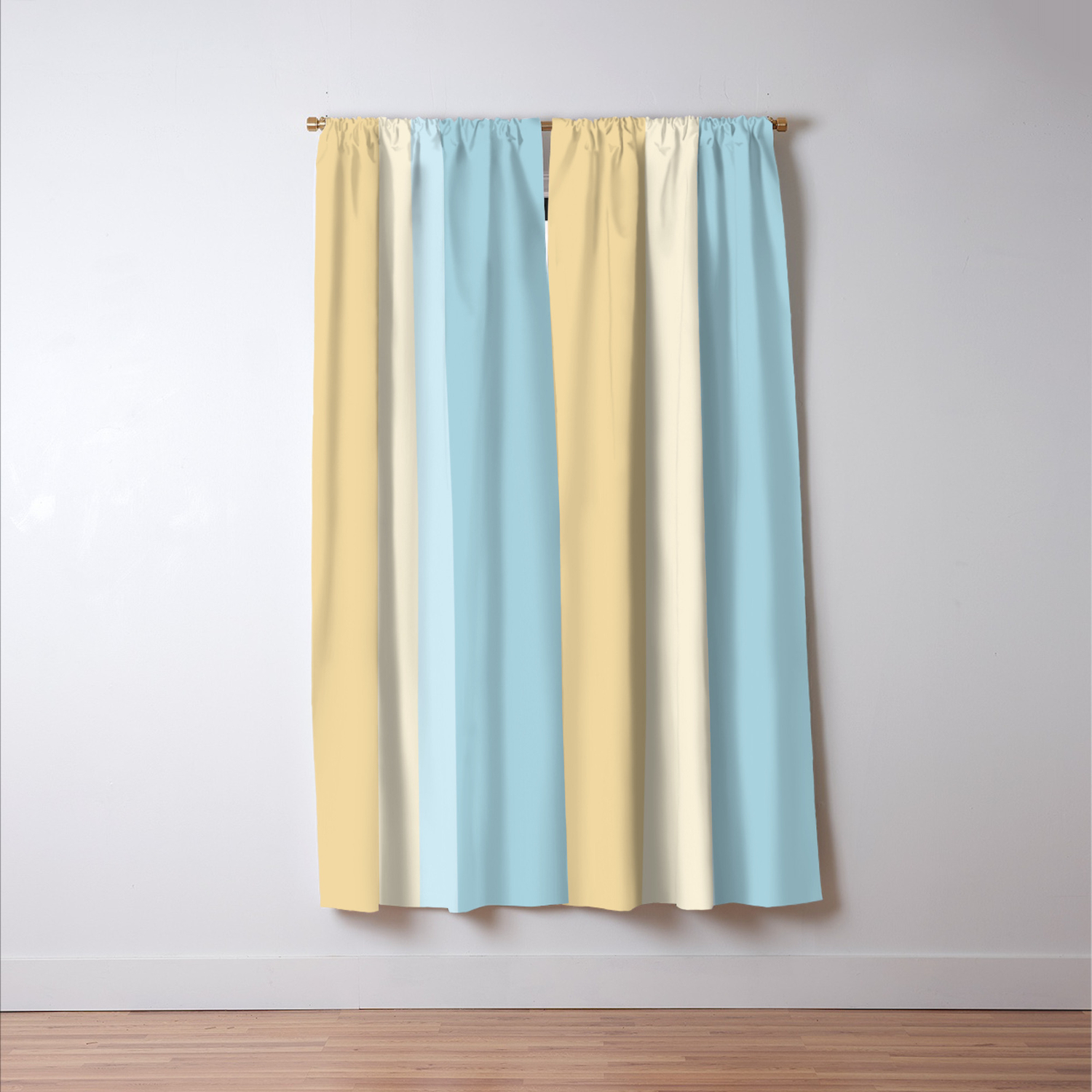 Striped Color Pattern Brown Yellow Blue Blackout Curtain By Ohaniki Society6