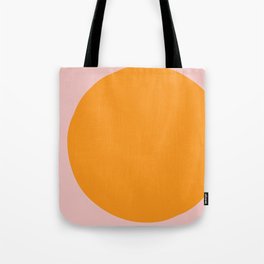 Margo Collection: Minimalist Modern Geometric Orange Circle on Pink Tote Bag