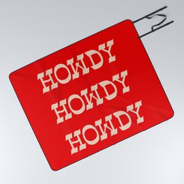 Howdy Howdy!  Red and white Picnic Blanket