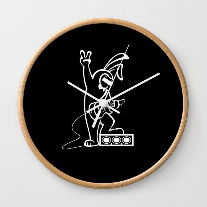 Bunny with guitar Wall Clock