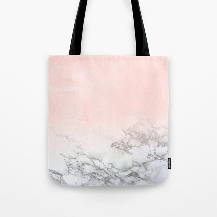 Rose Gold Pink Pastel Marble Luxe Fade II Tote Bag