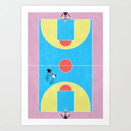 Basketball Court Pastel Colors  Art Print