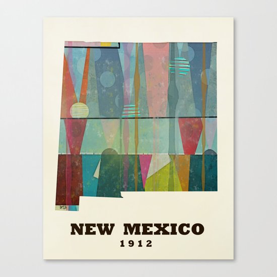 new mexico map modern Canvas Print