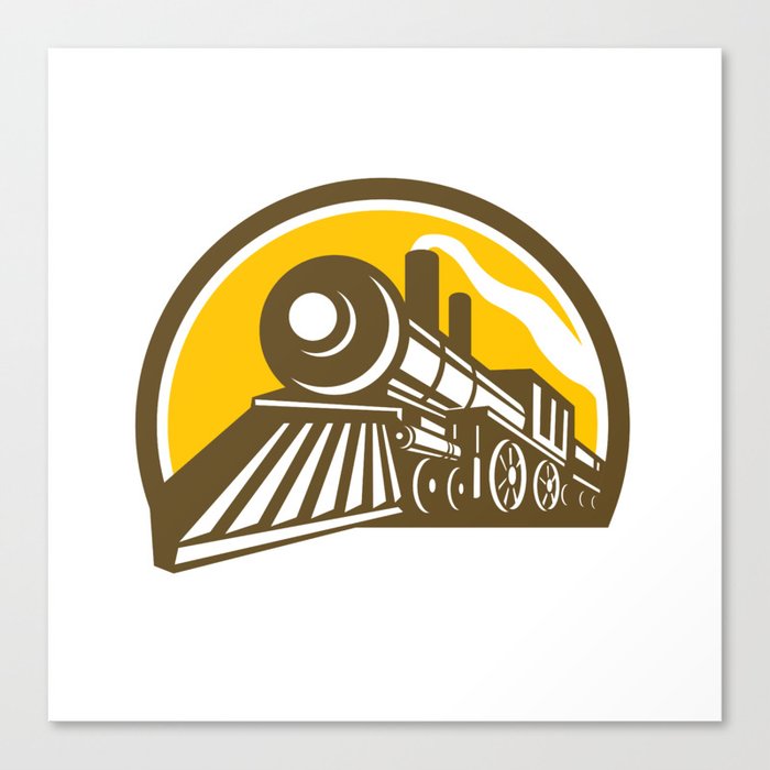 Steam Locomotive Train Icon Canvas Print