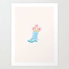 Howdy Cowboy Boot Art Print