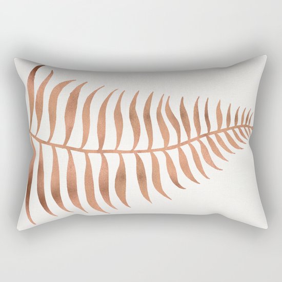 Palm Leaf – Rose Gold Rectangular Pillow