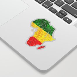 Africa Map Reggae Rasta design Green Yellow Red Africa pride Sticker