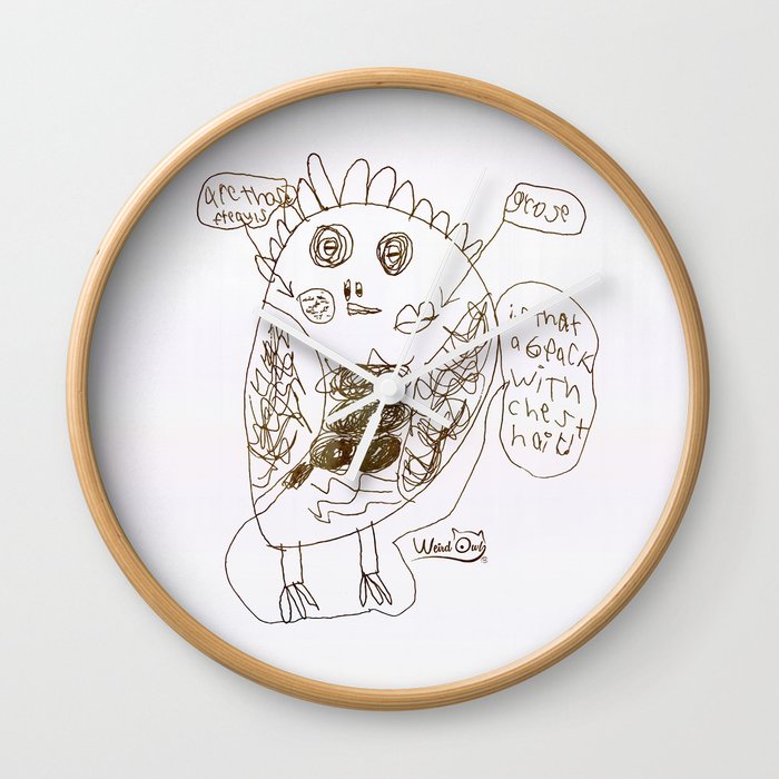 Weird Owl - BW Wall Clock