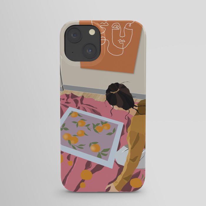 Painting orange & Girl iPhone Case