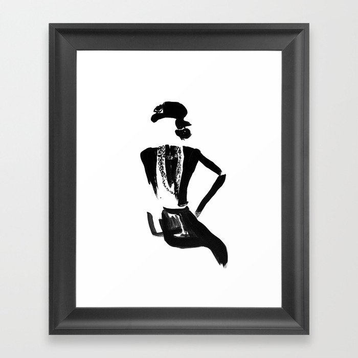 Gabrielle fashion silhouette, Paris Framed Art Print