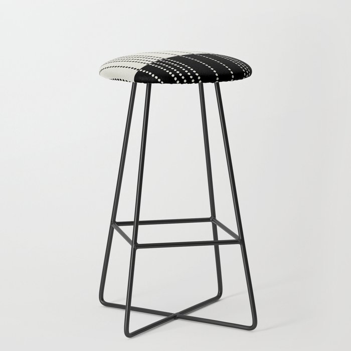 Ethnic Spotted Stripes, Ivory and Black Bar Stool