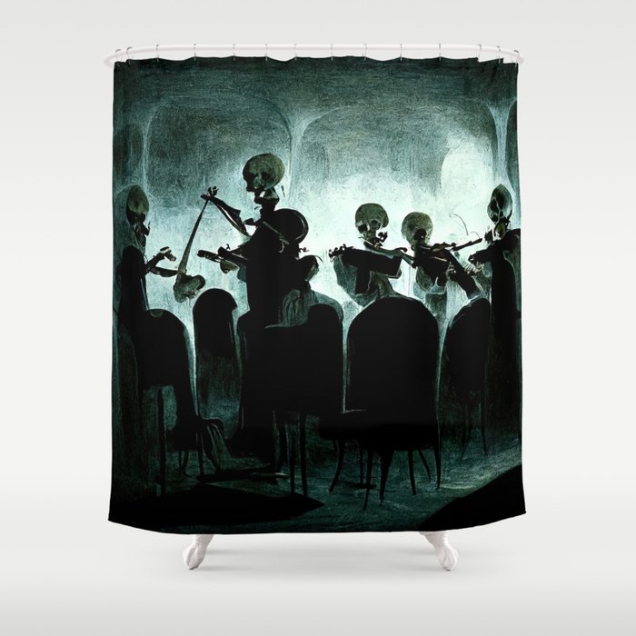 The Skeleton Orchestra Shower Curtain