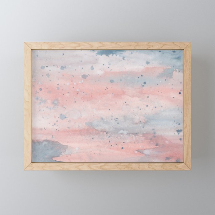 Cotton Candy Watercolor  Framed Mini Art Print