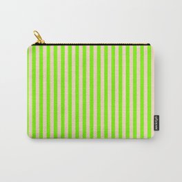 [ Thumbnail: Green & Bisque Colored Stripes/Lines Pattern Carry-All Pouch ]