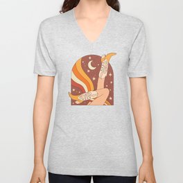 Neutral 70s Western Boots V Neck T Shirt