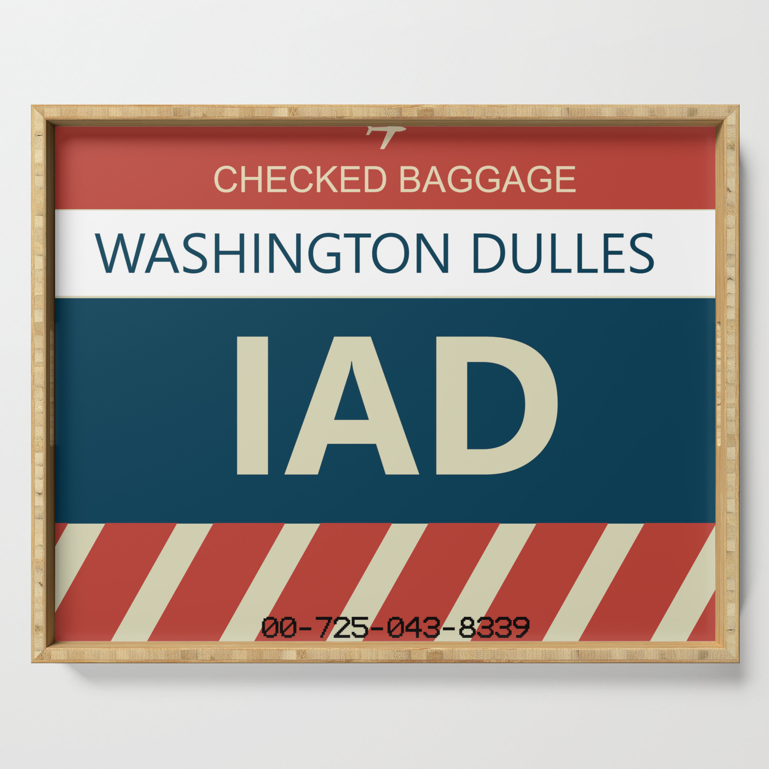 Washington Dulles Airport Iad Baggage Tag Serving Tray By