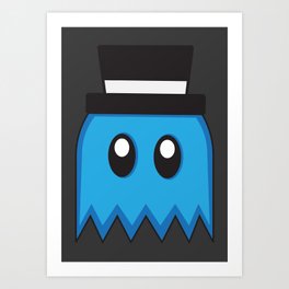 Pac-Men - Inky Ghost - Blue Art Print