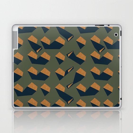 Forms No. 1 (Autumn Forest), colourful geometric pattern, mid century modern, green Laptop & iPad Skin